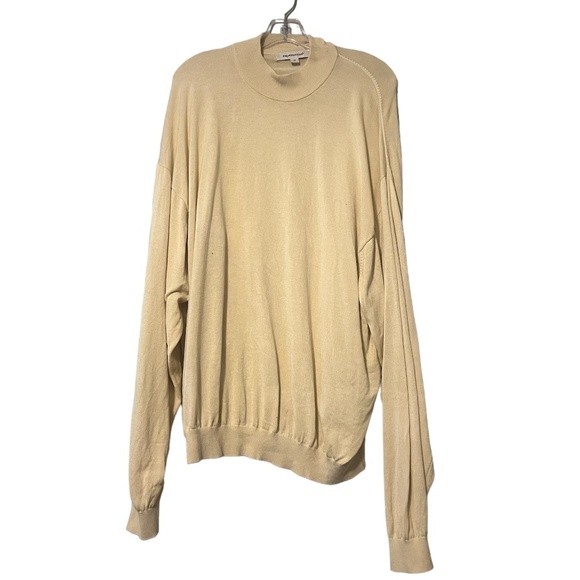 Pronto-Uomo Cream Silk Blend Long Sleeve Mock Neck Sweater Size 2XL - Picture 2 of 5